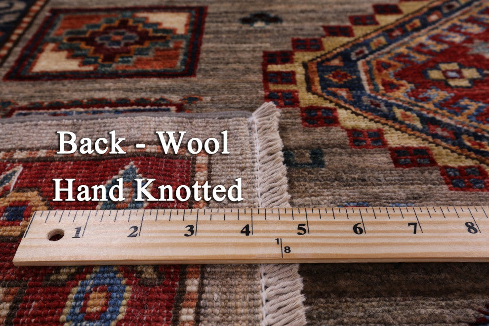 6' 9" X 9' 11" Super Kazak Hand-Knotted Wool Rug Q5814