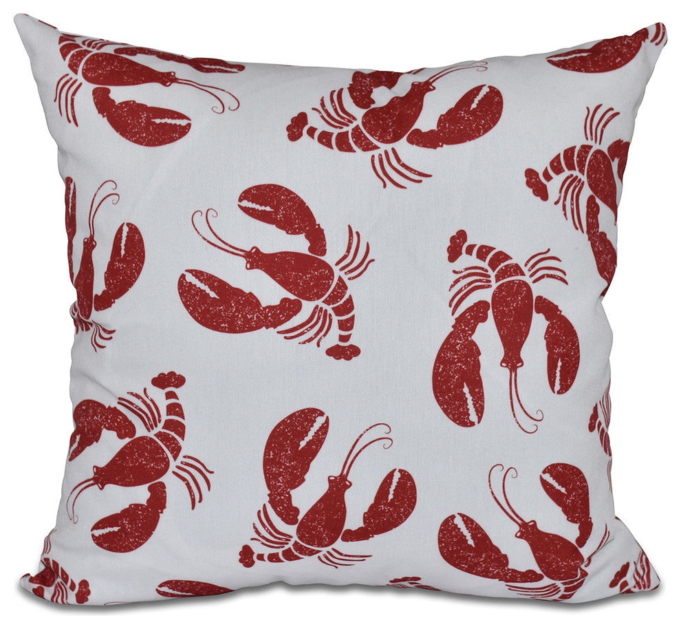 Lobster Fest, Animal Print Pillow, Red, 16"x16"