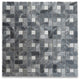Bardiglio Gray Dark Grey Marble Pinwheel Mosaic Tile White Dots Polish, 1 sheet
