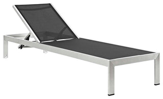 Shore Chaise with Cushions Outdoor Patio Aluminum Set of 2 EEI-2737-SLV-TRQ-SET