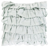 Ruffle Pillow, Ice Blue, 20"x20", Cover Only