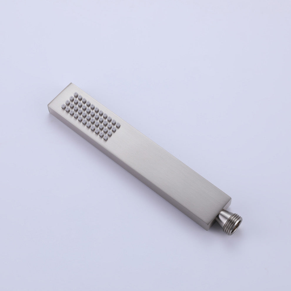 Ceiling Mounted Rain Shower System with Hand Shower-Includes Rough-in Valve, Brushed Nickel