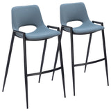 Desi Barstool Chair, Set of 2 Blue