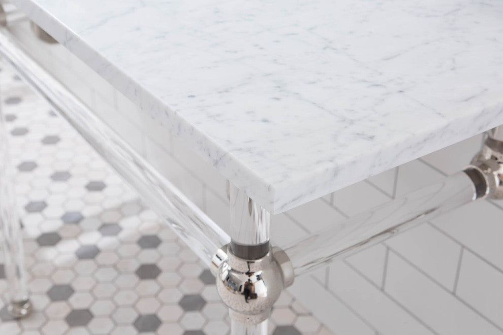Empire 72" Wide Double Wash Stand, P-Trap, Countertop With Basin, Faucet