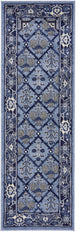 Unique Loom Blue La Jolla Trellis 2' 0 x 6' 0 Runner Rug