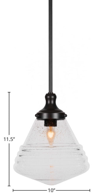 Juno 1-Light Pendant, Matte Black/Clear Bubble
