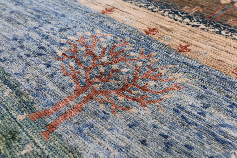 7' 11" X 9' 6" Persian Gabbeh Tribal Hand-Knotted Rug Q8074