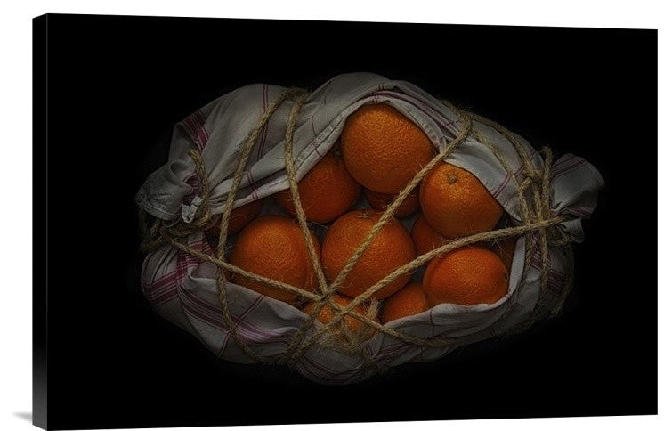 "Orange On Black" Stretched Canvas Giclee by Secundino Losada, 24"x16"