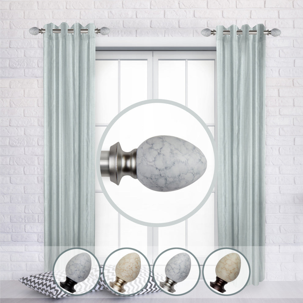 Afra Side Curtain Rods 12-20", Satin Nickel