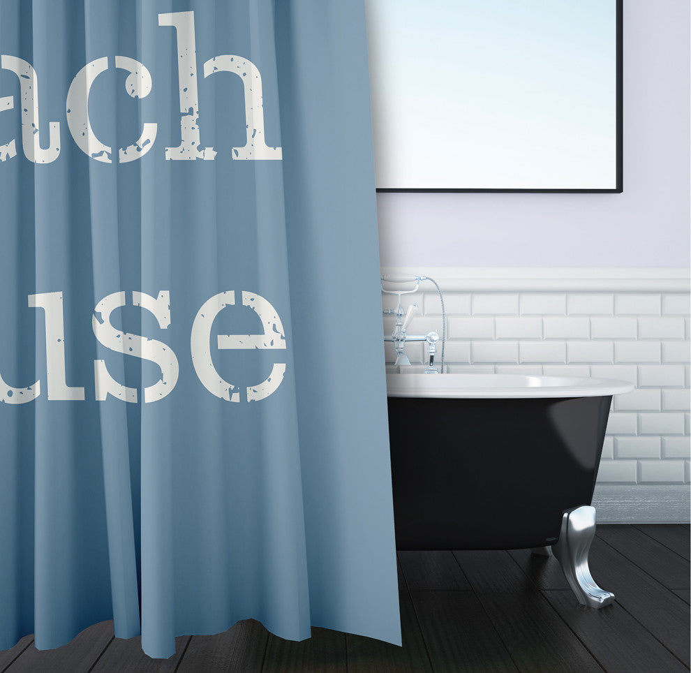 Beach House  Dusty Smoke 70" w x 73" h Shower Curtain
