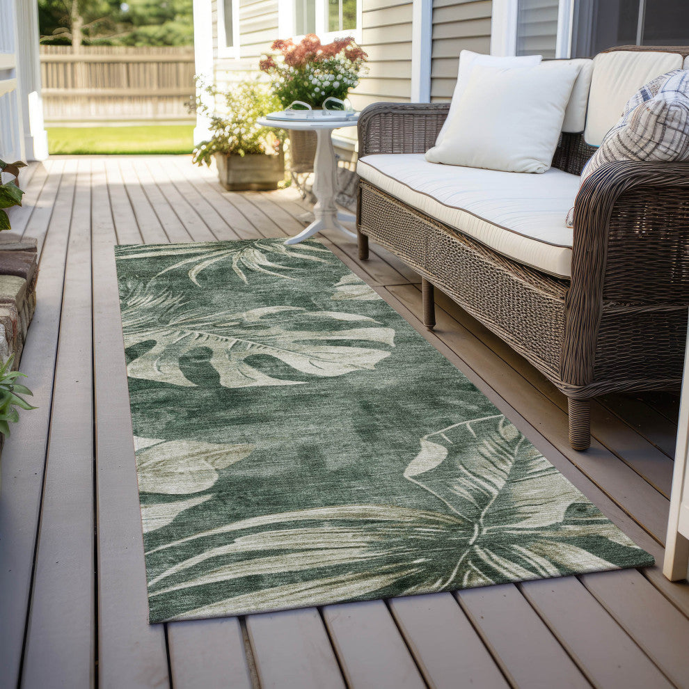 Machine Washable Indoor/Outdoor Chantille ACN1887 Fern 2'3" x 7'6" Runner Rug