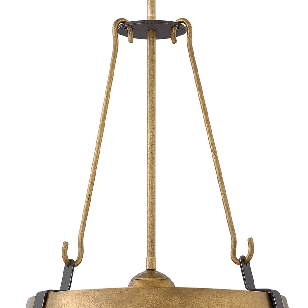 Hinkley Cartwright Large Drum Pendant, Rustic Brass