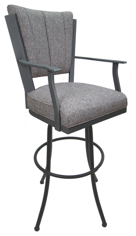 Montana Extra Tall 34" (35") Metal Bar Stool - Noam Base, Mojave Gray, Gray, 34"