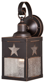 Ranger 1 Light Bronze Rustic Texas Star Outdoor Wall Lantern, 5-in W X 13-in H X 6-in D