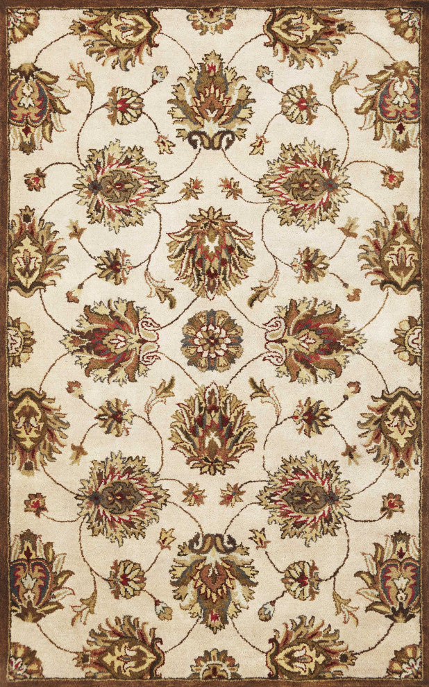 5' X 8' Wool Ivory Area Rug