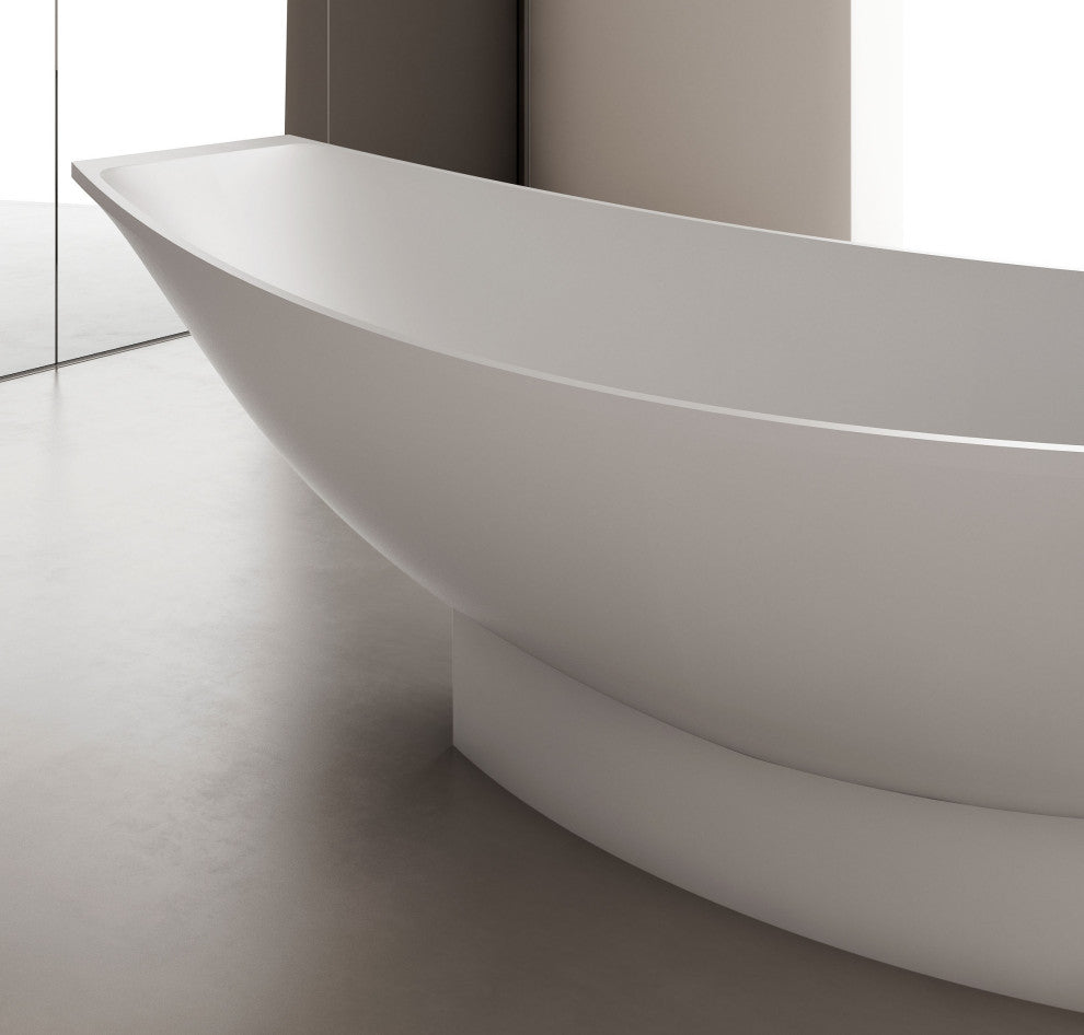 ALFI brand AB9991 Solid Surface Resin Free Standing Hammock Style Bathtub