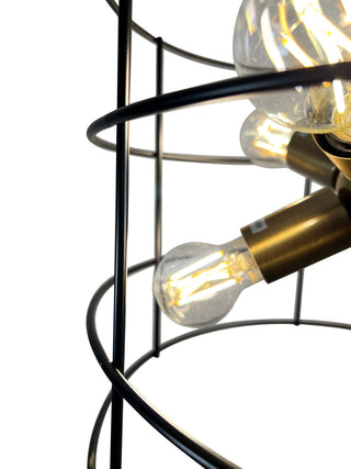 Nicte 6-Light Brass and Black Cage Chandelier