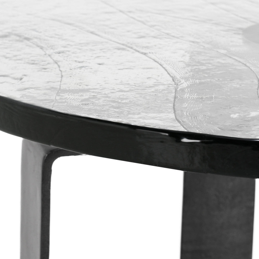 Kosas Home Keith 28" Glass Black Coffee Table