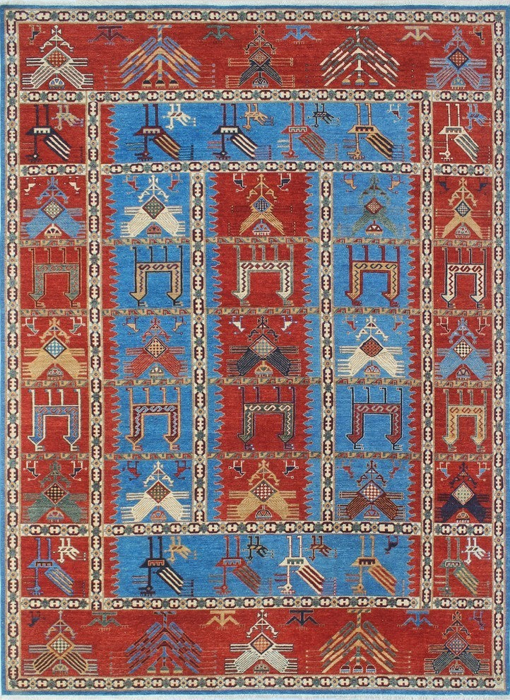 Aria Hafifa Blue/Rust Rug, 9'1x11'11