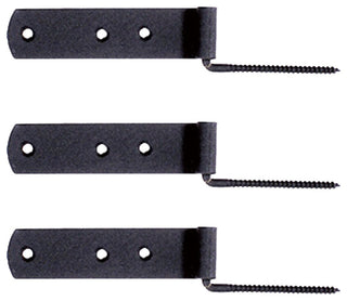 Black Shutter Gate Strap Hinge 4" L Galvanized Steel Wrought Iron Pack of 3