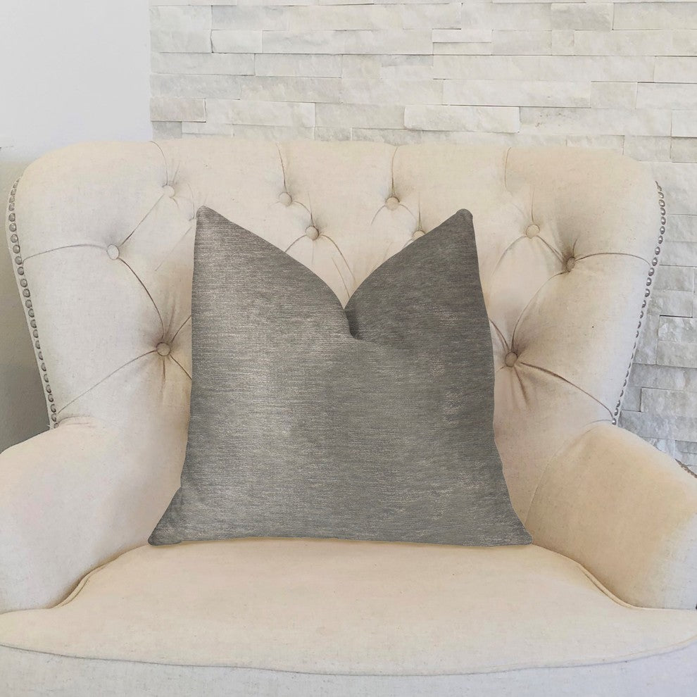 Pearly Shell Velvet Cream and Ivory Luxury Throw Pillow, 20"x36" King