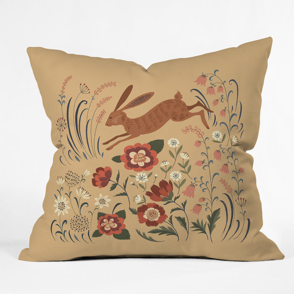 Pimlada Phuapradit Brown Hare Throw Pillow, 16"x16"
