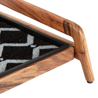 Single-Tier Natural Stand With 3-Pair Rubber Boot Tray San Tropez