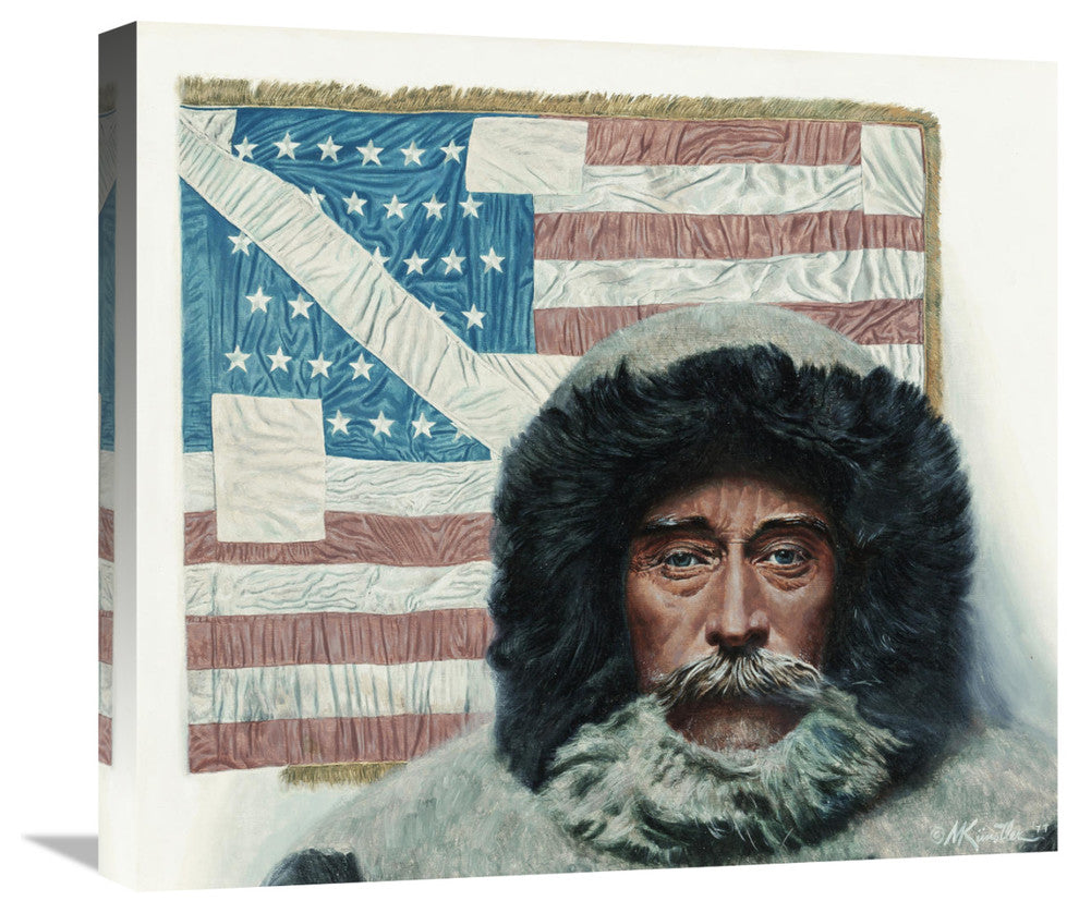 "The Flag Reaches North Pole" Stretched Canvas Giclee by Mort Kunstler, 22"x20"