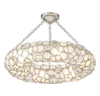 Crystorama Palla 6 Light Antique Silver Semi Flush Mount