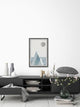 "Moon Above Iceberg" Framed Painting Print, 20"x30"