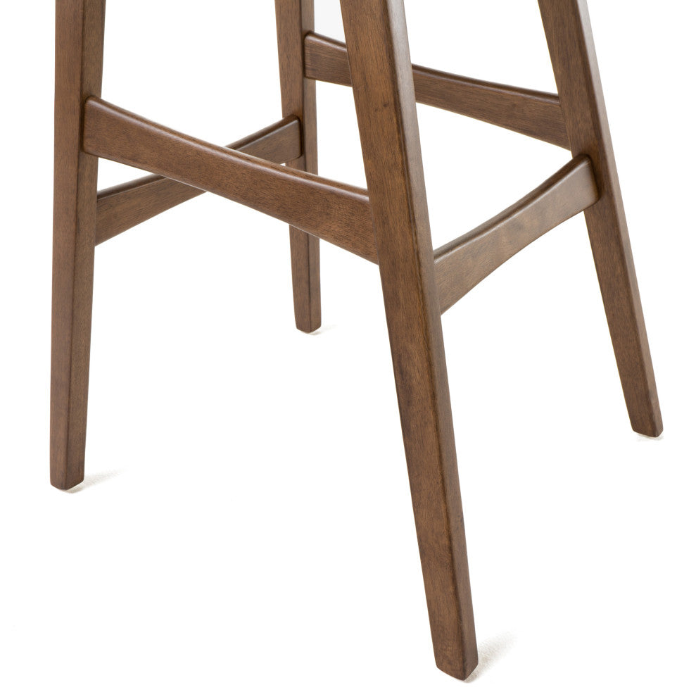 GDF Studio 5-Piece Simi Natural Walnut Finish Circular Bar Height Dining Set, Dark Gray