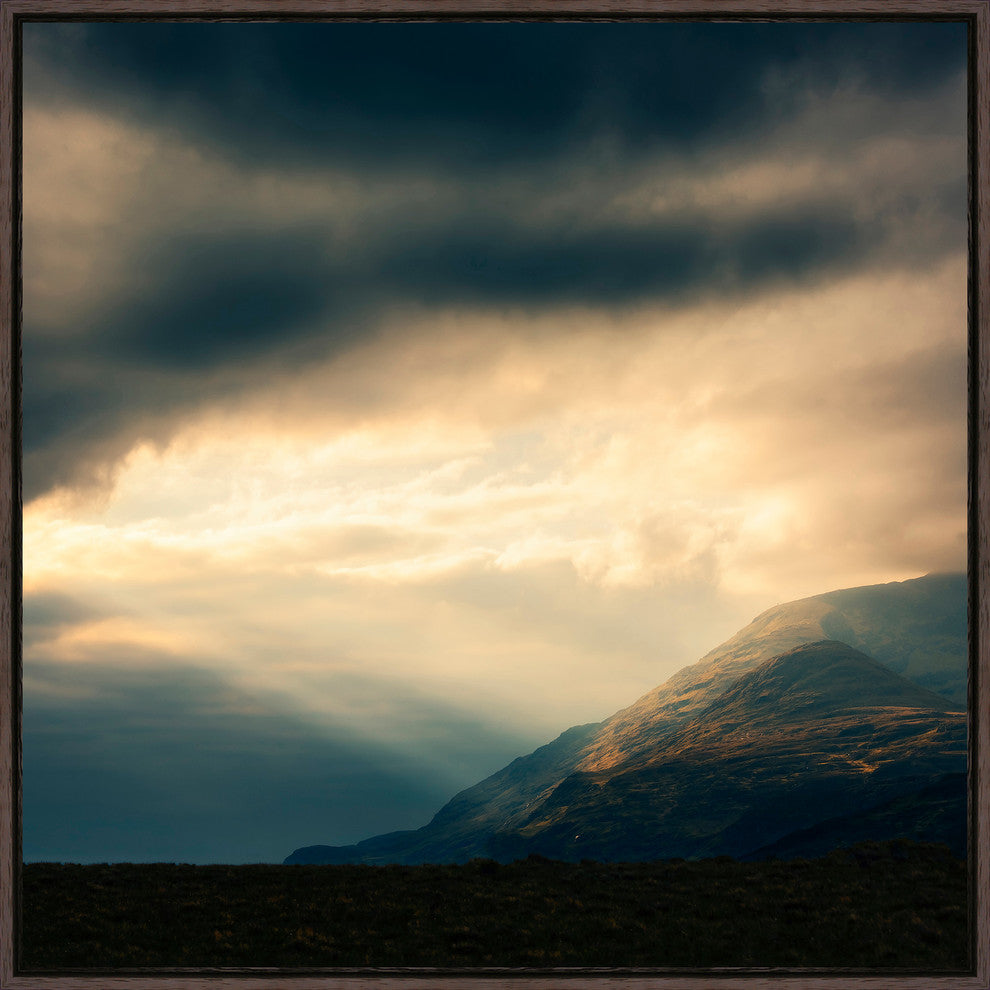 The Light of the Connemara II, 25.25"x25.25", Espresso Wood Gallery Floater