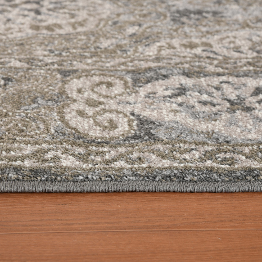 Alessana Banbury Bordered Area Rug, Walnut, 2'6"x10'3"