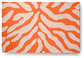 Animal Stripe Spring Chenille Rug, Blood Orange, 4'x6'