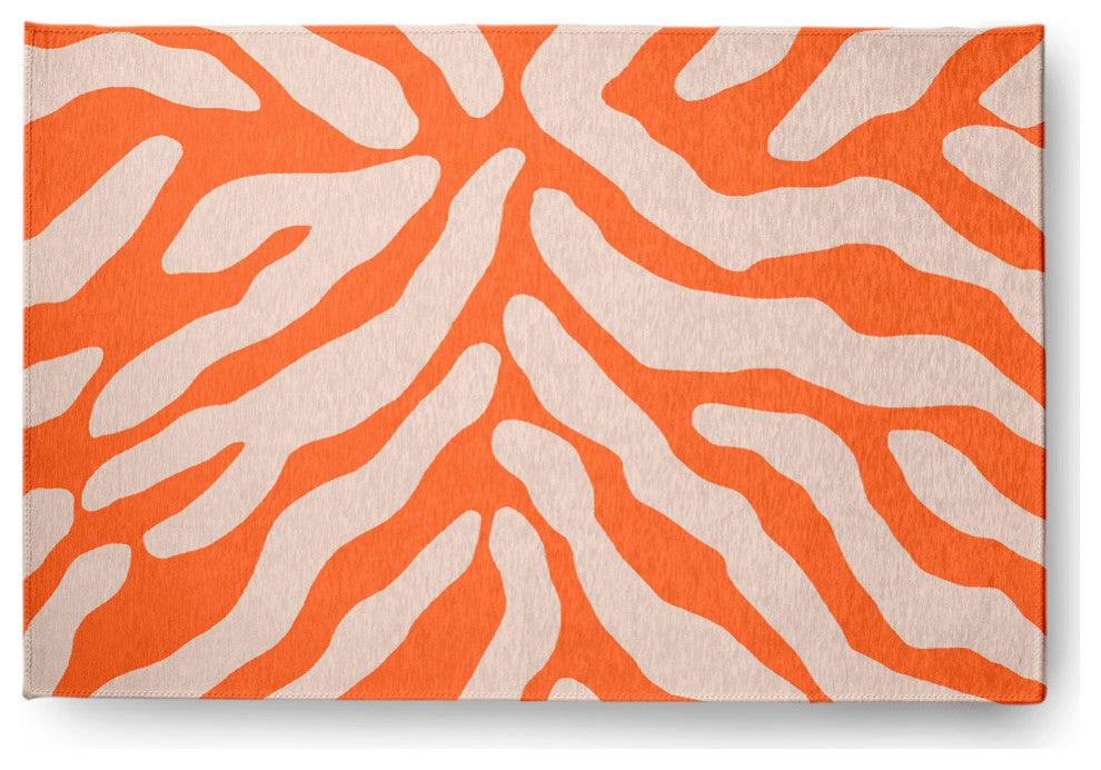 Animal Stripe Spring Chenille Rug, Blood Orange, 4'x6'