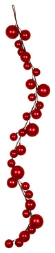Vickerman N181603 6' Red Candy Christmas Ball Ornament Garland