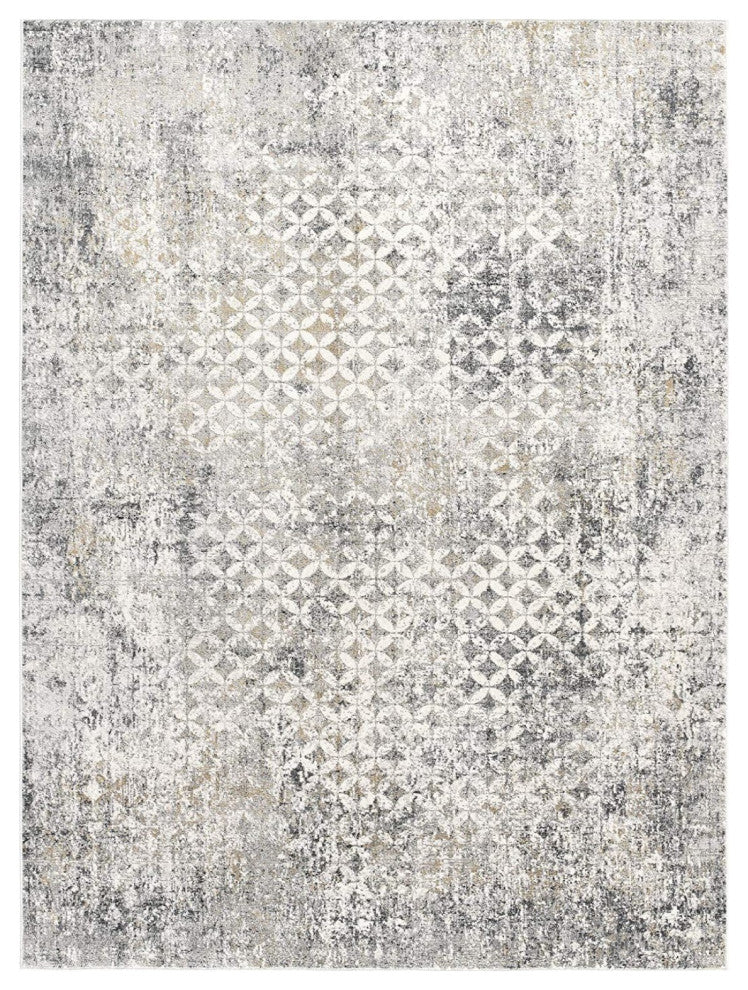 8' X 10' Gray and Ivory Abstract Area Rug
