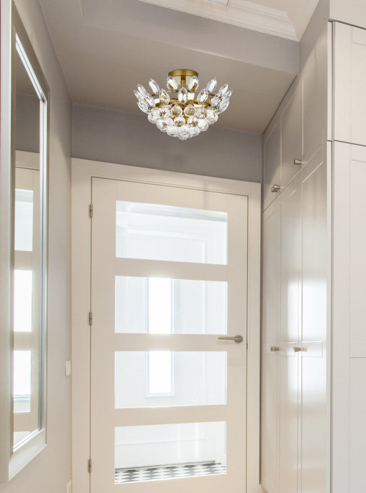 Eleana 14" Flush Mount, Brass