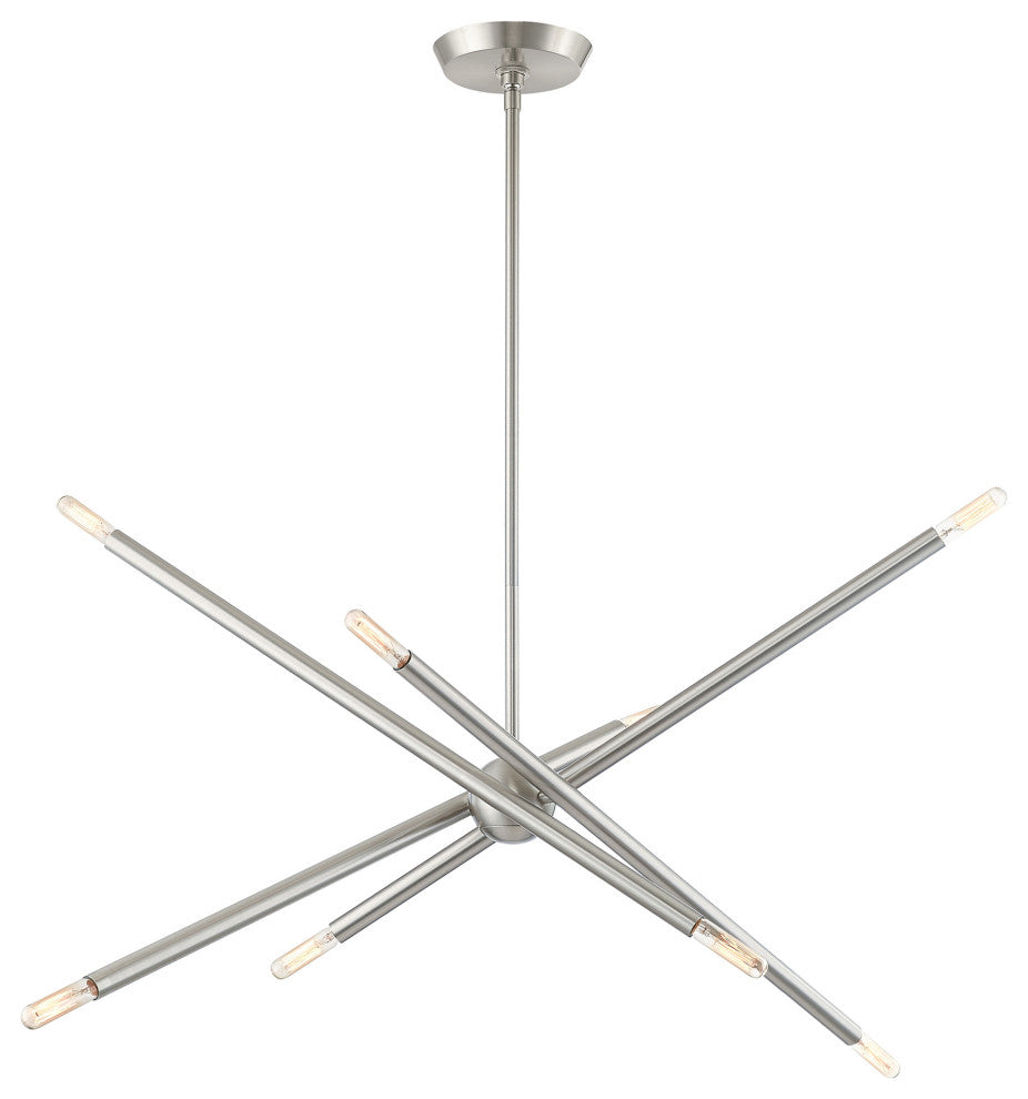 Livex Lighting Soho 8 Light Brushed Nickel Linear Chandelier