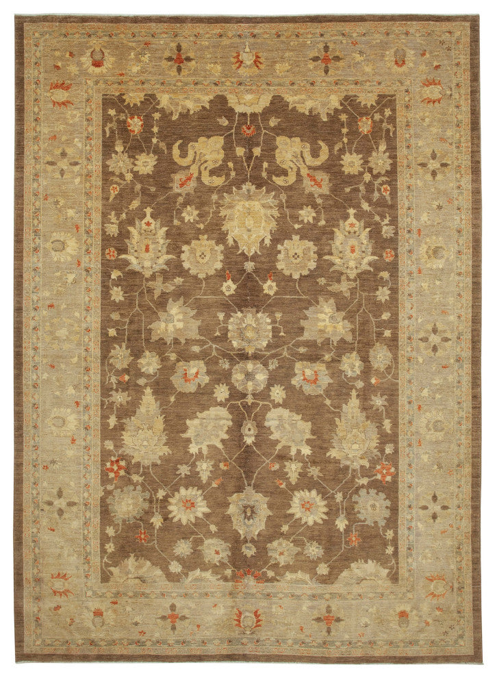 Rug N Carpet - Handwoven Oriental 9' 8" x 13' 8" Soft Oushak Area Rug