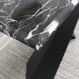 Pasargad Home Luxe Marble Console Table, White