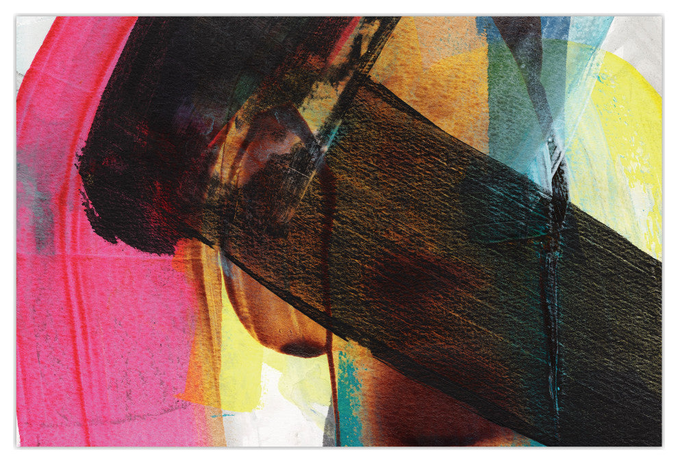 "Carnival Crossing Abstract I" Frameless Reverse Printed Tempered Glass Wall Art