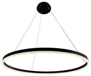 Yatziri 45-Watt Integrated LED Black Circular Pendant, 32"