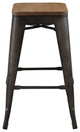 Counter Stool Chair, Set of 2, Wood, Metal, Brown, Modern, Bar Pub Restaurant
