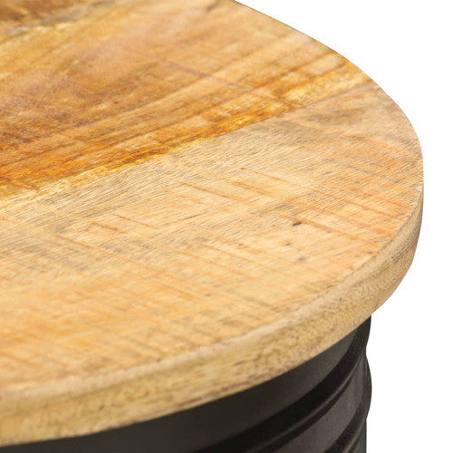 vidaXL Coffee Table Round End Accent Sofa Table with Storage Solid Wood Mango