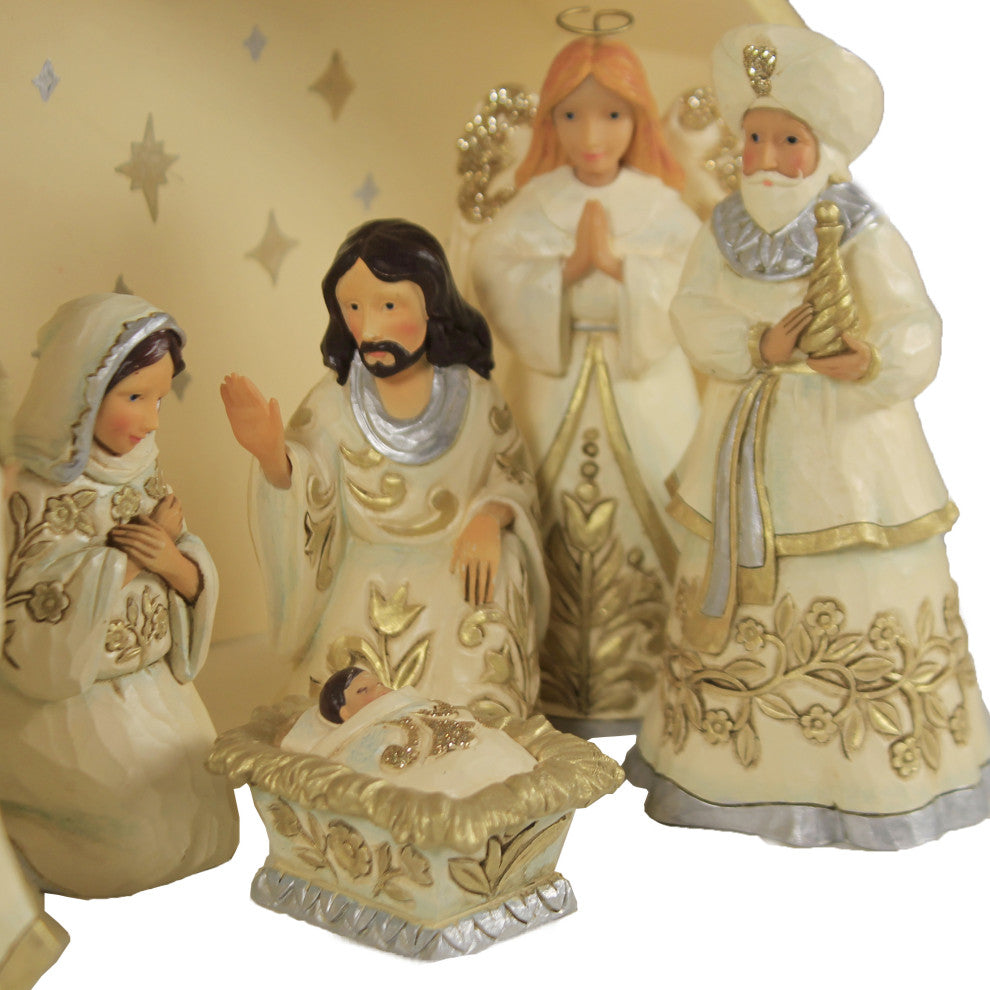 Jim Shore Blessed Birth, Bethlehem Polyresin Mini Nativity Set 6006651