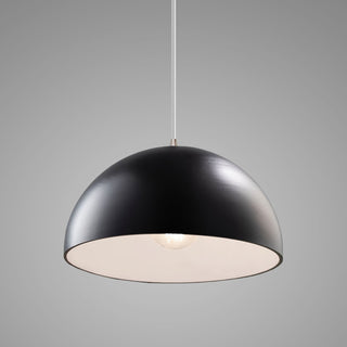 Dome 1-Light Pendant, Carbon Matte Black, Brushed Nickel, White Cord