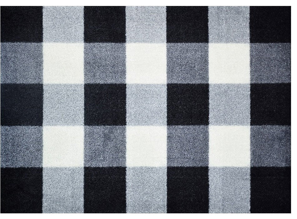 2' x 3' Black and White Buffalo Check Washable Floor Mat