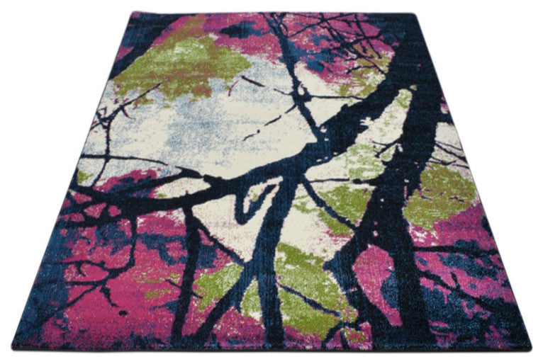 MACHINE MADE HEATSET POLYPROPYLENE AREA RUGS -Multicolor,Floral Design, [Rectangle] 10'x13'