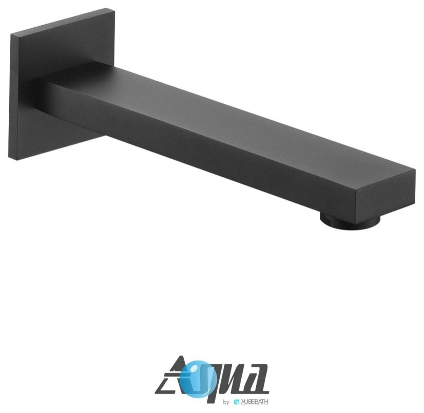 Aqua Piazza Matte Black Shower Set With 12" Rain Shower, Handheld and Tub Filler